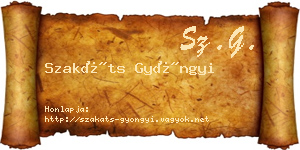 Szakáts Gyöngyi névjegykártya
